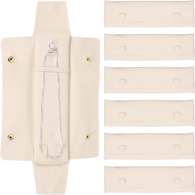 uxcell 6 Pcs Microfiber Necklace Travel Case, Necklace Pouch Storage Bag by uxcell