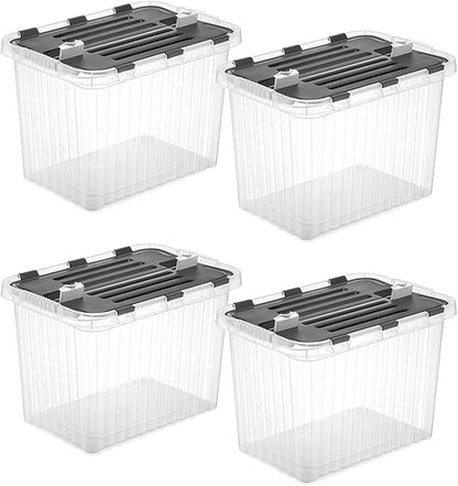 Superio Storage Bins with Lids, Stackable Totes, BPA Free, Odor Free, Organizer by Superio