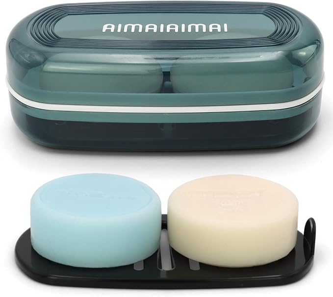 Shampoo Bar Holder Travel Case for Two Bars – Compatible by AIMAIAIMAI