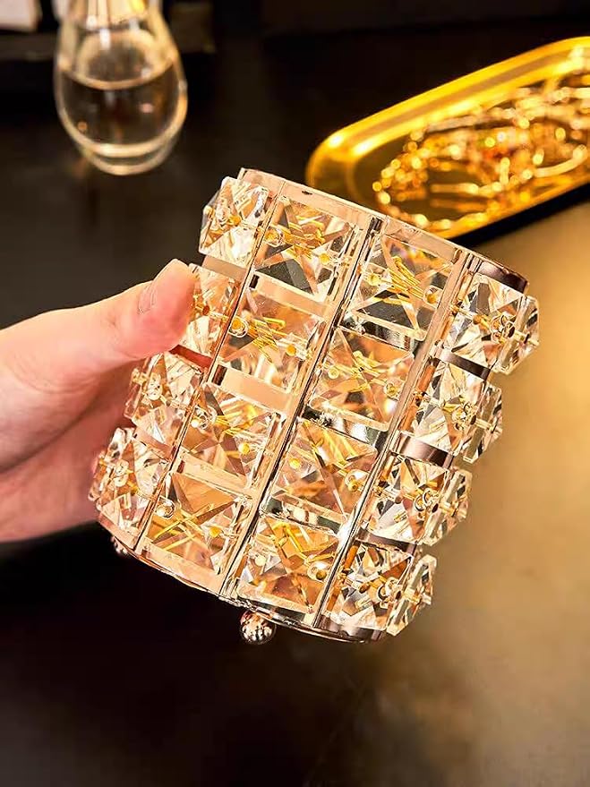 Golden Crystal Makeup Brushes Holder Organizer - Image 4