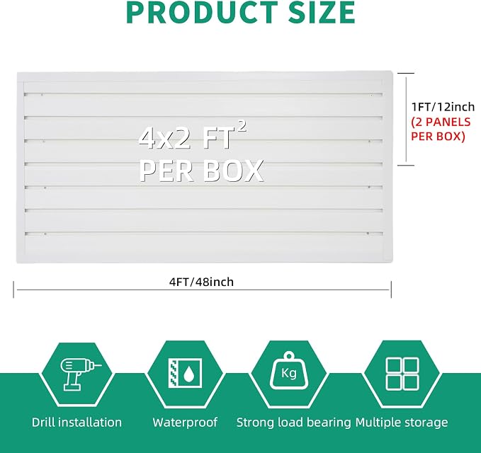 Slatwall Panel 4x2 ft Garage Mounted Storage, Peg Board Tool Organization PVC - Image 4