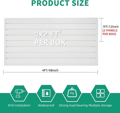 Slatwall Panel 4x2 ft Garage Mounted Storage, Peg Board Tool Organization PVC - Image 4
