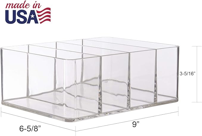 STORi 4-Compartment Clear Plastic Organizer, Rectangular Divided Makeup and - Image 5