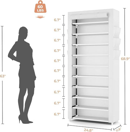 VTRIN Vertical Narrow Shoe Rack Organizer Tall Shoe Rack - Image 3