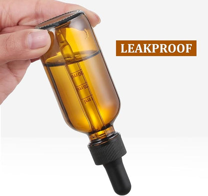 4 Pack 1 oz Glass Dropper Bottles - 30ml Dark Amber Tincture Bottles with - Image 6