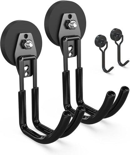 3-H Heavy Duty Magnet Garage Hooks 2 Pack, J Shape Strong Magnetic Hooks by 3-H