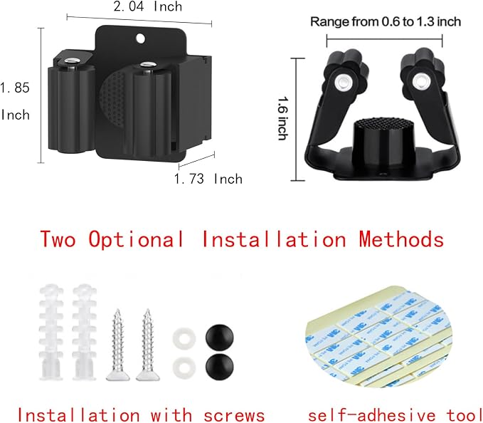 Broom Holder Wall Mount 25 Pack Broom and Mop Organizer Wall Hanging Clamp Clip - Image 2