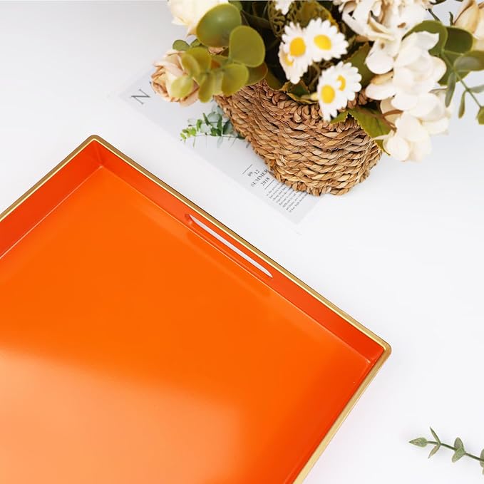 Spsyrine Orange Decorative Serving Tray - Image 5