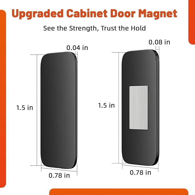 6 Pack No Drill Cabinet Magnetic Catch Black, Jiayi Ultra Thin Cabinet Door - Image 5
