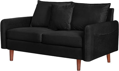 56.1" Sofa, Round armrest Velvet Loveseat, mid-Century Modern Style, Luxurious - Image 6