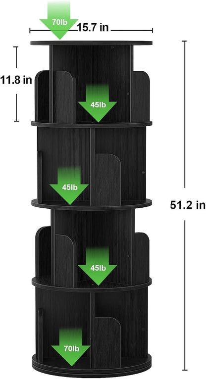 Aheaplus Rotating Bookshelf, 360 Revolving Bookshelf Tower - Image 3