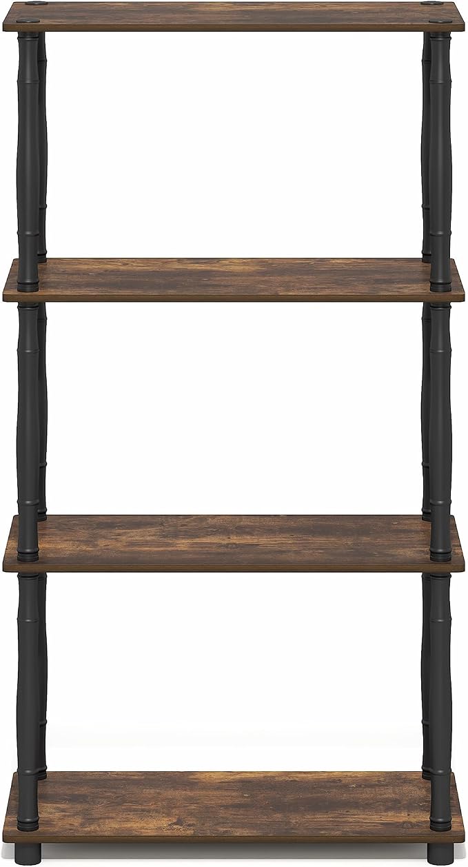 Furinno Turn-N-Tube Storage Shelves, 4-Tier Open Frame Book Shelf, Standing - Image 8