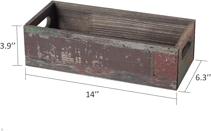 TIMRIS Farmhouse Distressed Wooden Storage Box, Rustic Bathroom Decor Box - Image 5