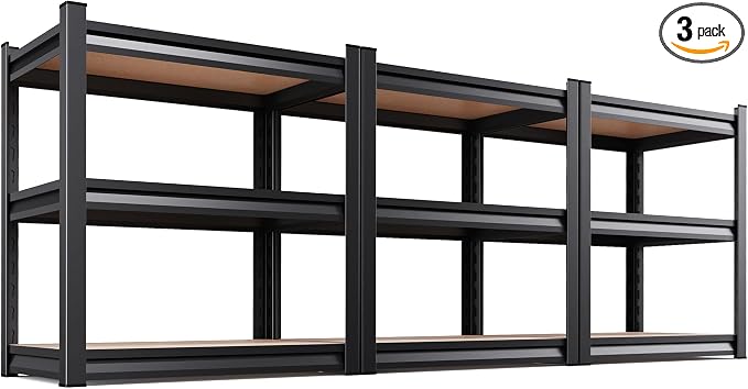 3-Pack 3-Tier Heavy Duty Garage Shelving Set by CreatingaComfortableLiving