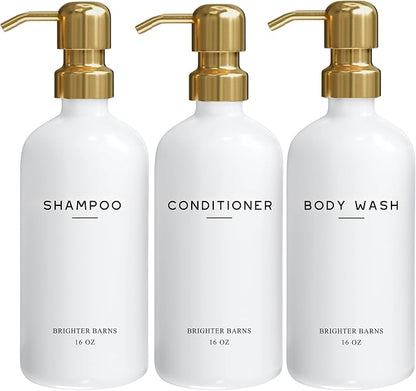 Luxury Shampoo and Conditioner Dispenser Set by Brighter Barns by BrighterBarns