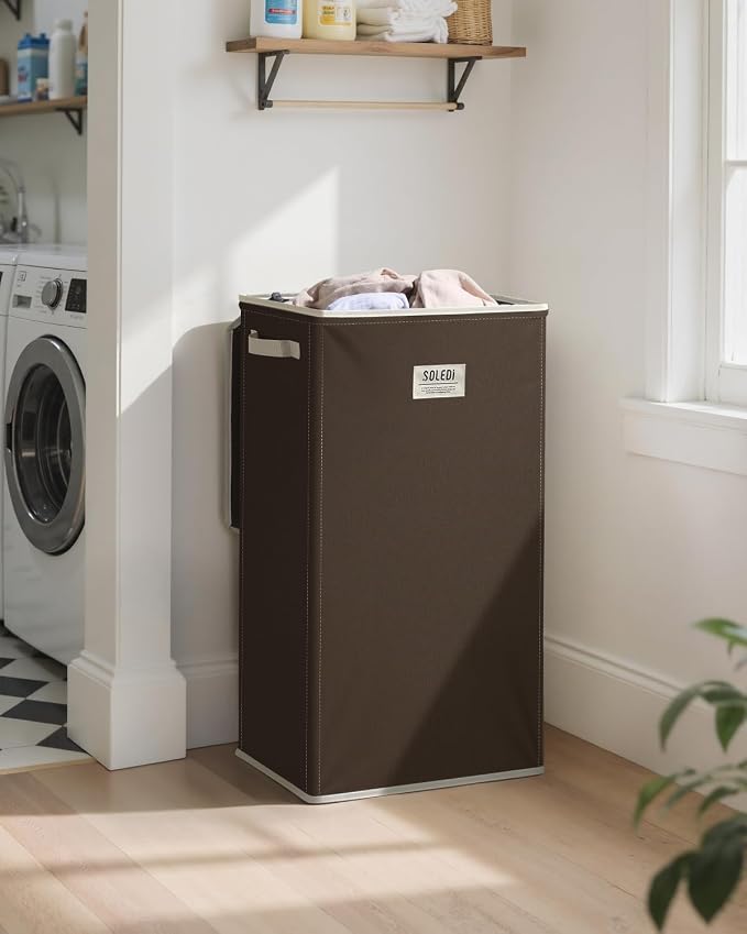 SOLEDI Laundry Hamper with Lid 100L Large & Tall Collapsible Laundry Basket - Image 2