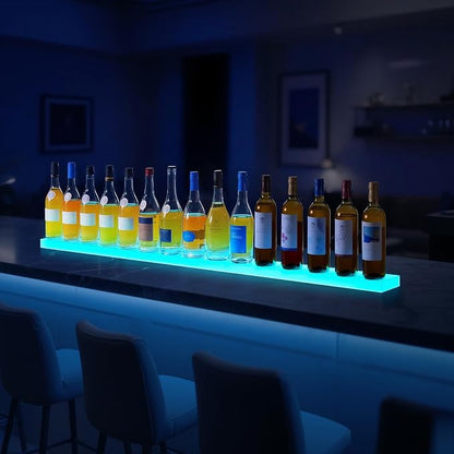 VEVOR LED Lighted Liquor Bottle Display, 1 Tier 60 Inches Whiskey Rack - Image 8
