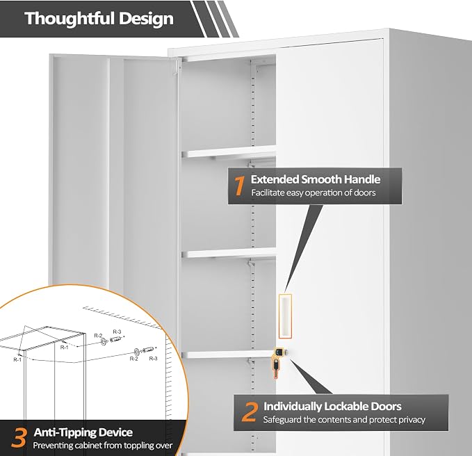 VINGLI Metal Garage Storage Cabinet - Image 5