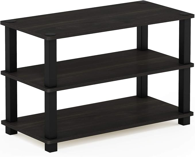 Furinno Turn-S-Tube 3-Tier Shoe Rack, Espresso/Black - Image 4