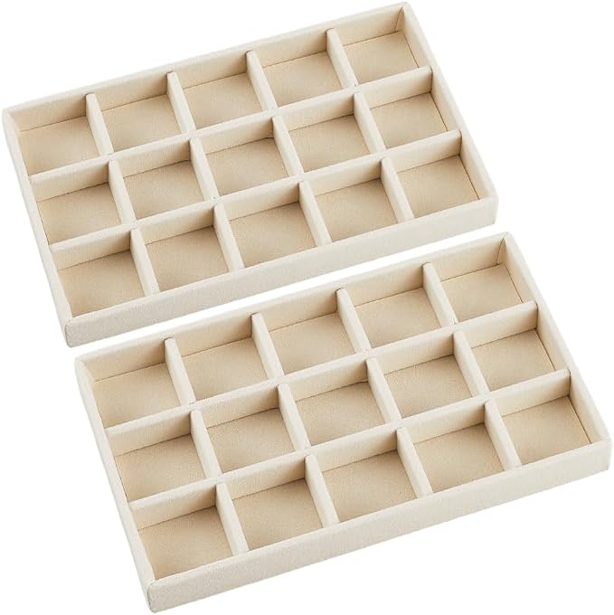 2Pcs 5 x 8.3 Inch Stackable Jewelry Trays Earring Holder Organizer Antique by SOFPLATE