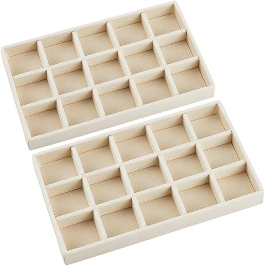 2Pcs 5 x 8.3 Inch Stackable Jewelry Trays Earring Holder Organizer Antique by SOFPLATE