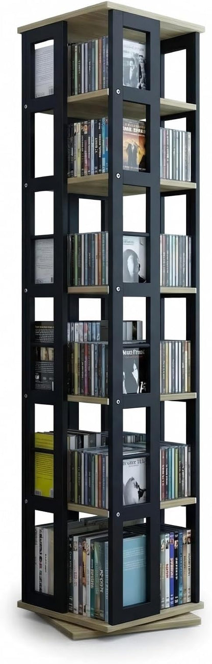 Heavy Duty CD Rack Tower, Media Storage Cabinet, 6 Tier Rotating Media Tower by Setmoi