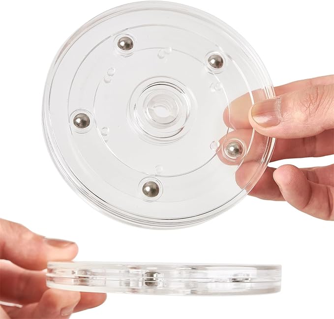 9 inch Small Lazy Susan Turntable Acrylic Ball Bearing Rotating Tray - Image 3
