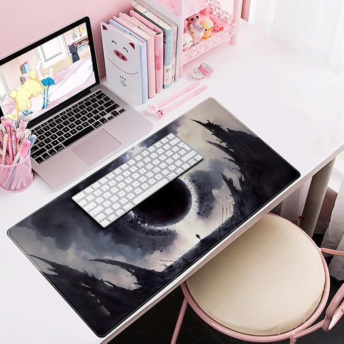 Black Moon Mousepad Gaming MTG Playmat Desk Mat Original Aesthetics Mouse Pad - Image 7