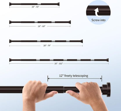 Mcrbeay Shower Curtain Rod, Non Slip Adjustable 28-46 inch No Drilling Shower - Image 5