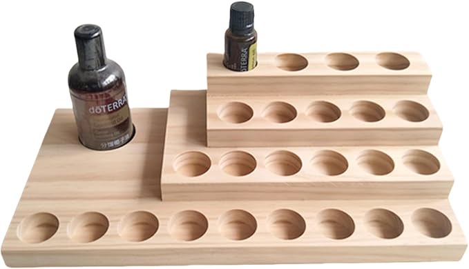 Wooden Essential Oil Rack 4 Tier Essential Oil Holder Shelves by LONG+TAO