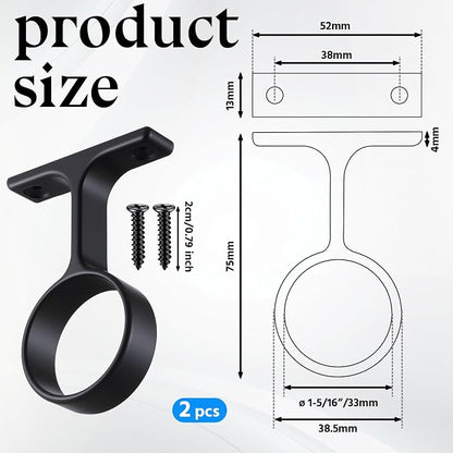 LEIFIDE 2 Pcs 1 5/16 Inch Diameter Round Wardrobe Closet Rod Suspended Center - Image 2