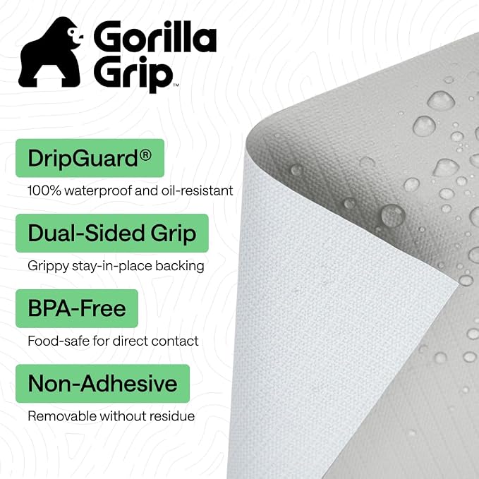 GORILLA GRIP DripGuard Shelf Liner, Non-Adhesive Drawer and Kitchen Cabinet - Image 2
