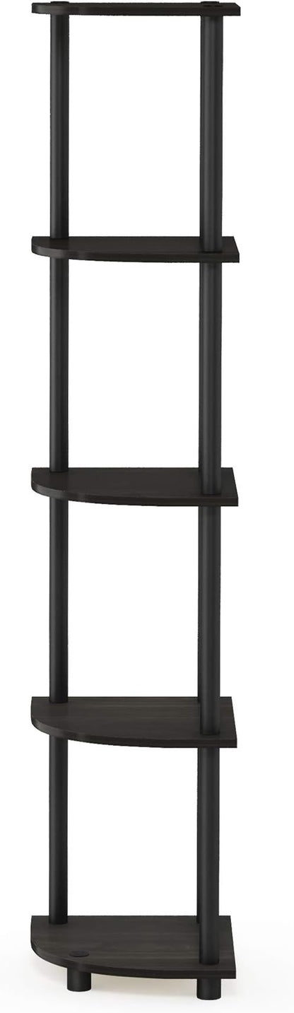 Furinno TURN-N-TUBE Corner Shelf, 5-Tier Corner Bookshelf, Open Storage Shelves - Image 9