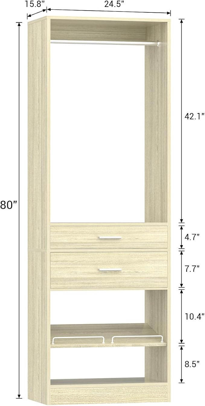 Unikito 25” W x 80'' H Closet System Organizer - Image 7