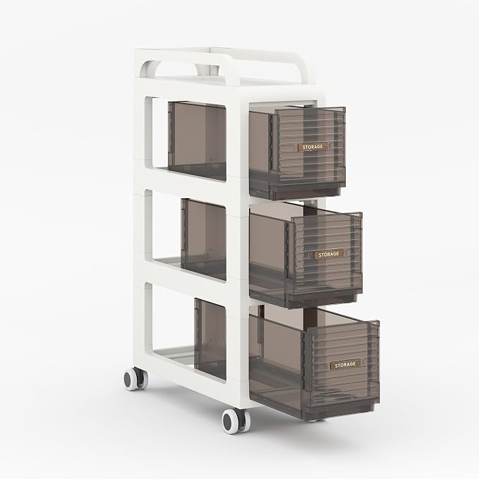 Bathroom Storage with Drawers, 7.87" Wide Slim Storage Cabinet | Freestanding - Image 8