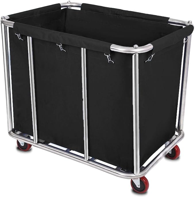105 Gal Rolling Laundry Basket, Commercial 400L Large Capacity Heavy Duty by LORQING