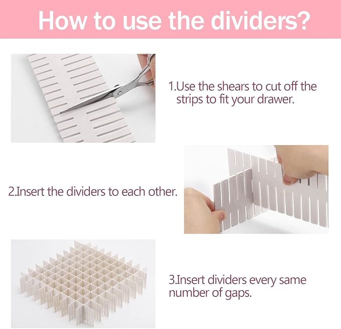 acDesign 40Pcs Grid Drawer Dividers, Adjustable Drawer Organizer - Image 3