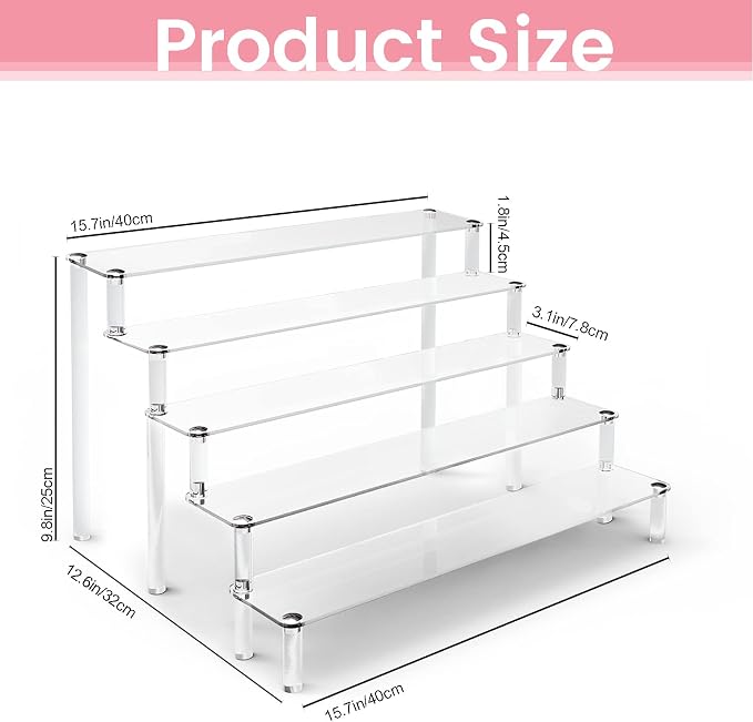 ULENDIS 5 Tier Acrylic Stands for Display, Tabletop Cupcake Stand for - Image 3