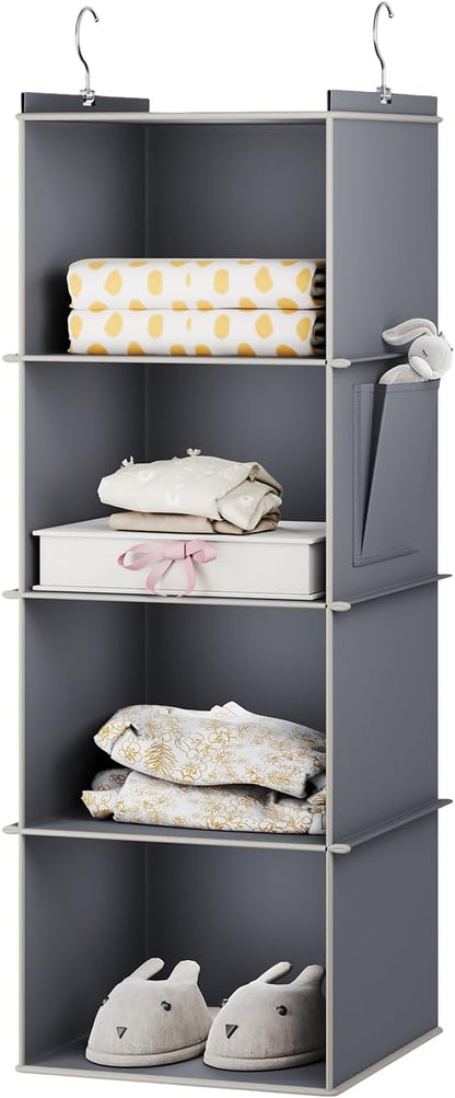 YOUDENOVA Hanging Closet Organizer, 4-Shelf Closet Hanging Storage Shelves by YOUDENOVA