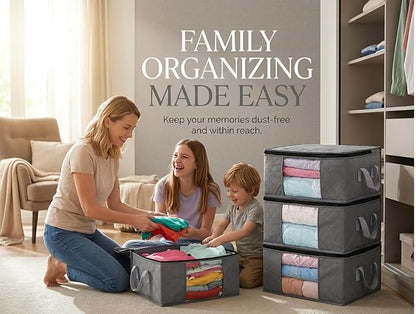 Storage Clothes Bins Closet Bags - 35L Containers Organizer Boxes Clothing Bin - Image 9