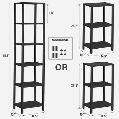 TUTOTAK Bookshelf, 6-Tier Tall Narrow Book Shelf - Image 2