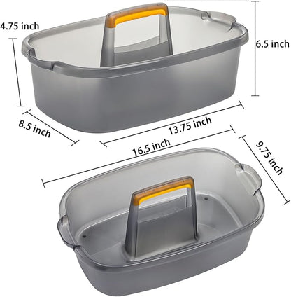 TOPZEA 2 Pack Cleaning Supplies Caddy, Plastic Large Cleaning Supply Storage - Image 2