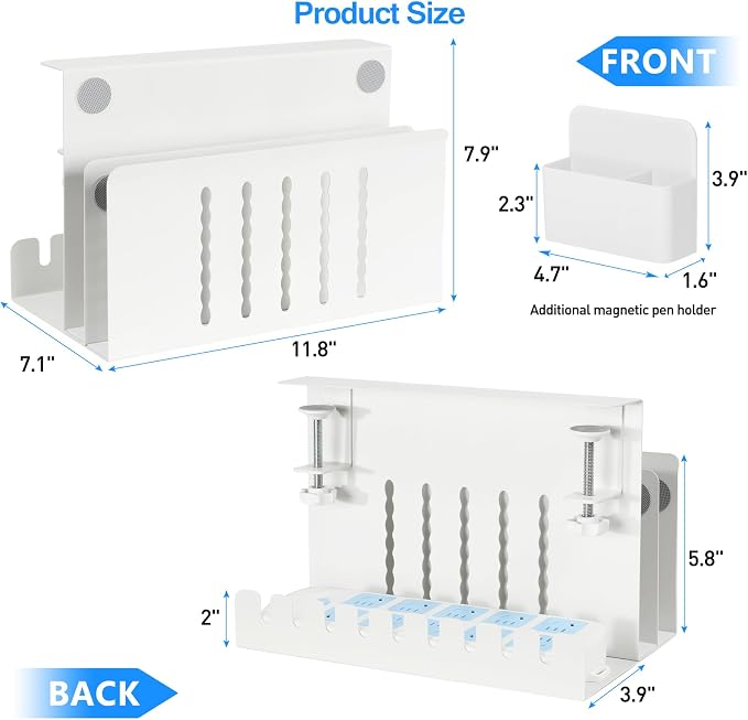 MAXECHO Desk Side Storage, Under Desk Laptop Mount, Table Side Hanging File - Image 5