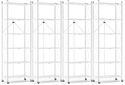 ALANNG 73.6 Inch Folding Bookshelf, 6 Tier Metal Bookcase and Bookshelves | by ALANNG