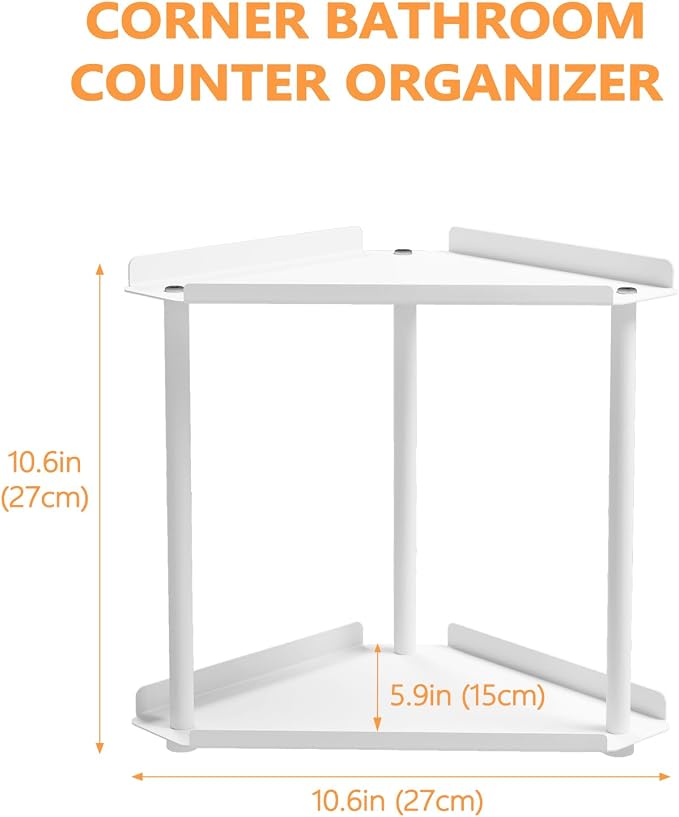 FLE Corner Bathroom Counter Organizer, Bathroom Organizer Countertop, - Image 2