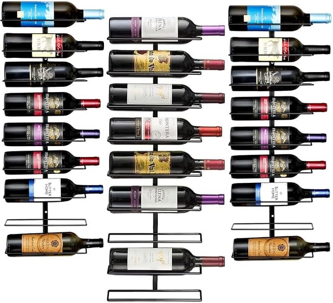Sorbus Wall Mount Wine Rack 3-Pack – Holds 9 Bottles Each – Black Metal Wine by Sorbus