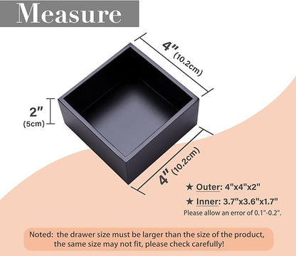 Bamboo Organizer Box for Accessories Cosmetic Small Square Drawer Organizer - Image 2