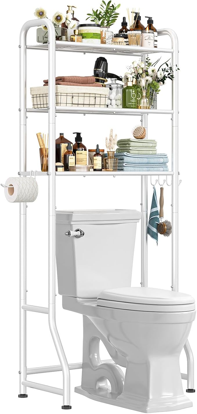 Simple Trending Over The Toilet Storage Rack, Metal 3 Tier Bathroom Organizer - Image 3