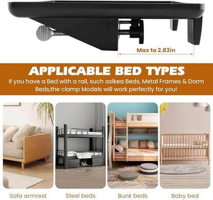 Bedside Shelf for Dorm Bunk Bed, Clip Nightstand Shelf Floating Bed Side Table - Image 3