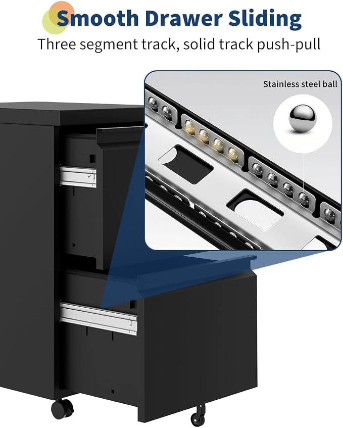 2 Drawer File Cabinet on Wheels - Image 3
